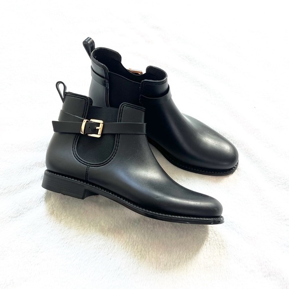 Ferrera Couture Henry Ferrera Black Ankle Rain Boots Booties Women’s 9.5 / 40 - Picture 3 of 9